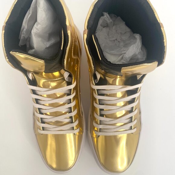 NWOT BRAND NEW ANDORID HOMME  GOLD HIGH TOPS Sz 9 - Picture 3 of 4